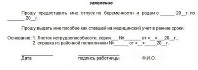 Как написать заявление на отпуск перед декретом